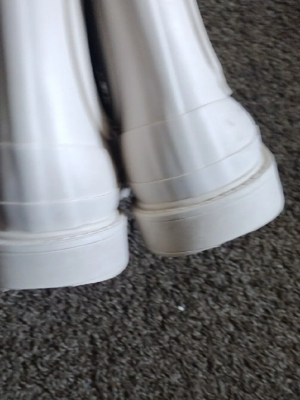 Hunter Chelsea Rain Boot in Cast White with Black Elastic